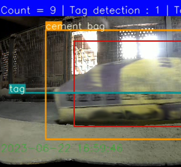 Realtime detection & counting of cement bags